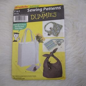 SIMPLICITY 7161 EASY To Sew Soft Bags SEWING FOR DUMMIES